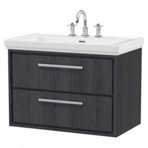 800mm Wall Hung 2-Drawer Vanity with Basin - 3 Tap Hole