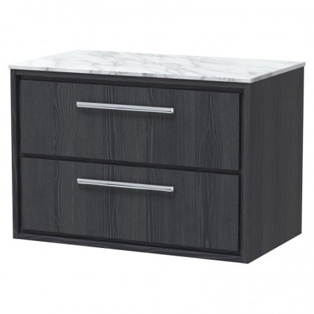 800mm Wall Hung 2-Drawer Vanity with Marble Worktop