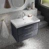 800mm Wall Hung 2-Drawer Vanity with Basin - 1 Tap Hole - Insitu