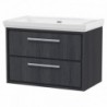 800mm Wall Hung 2-Drawer Vanity with Basin - 0 Tap Hole