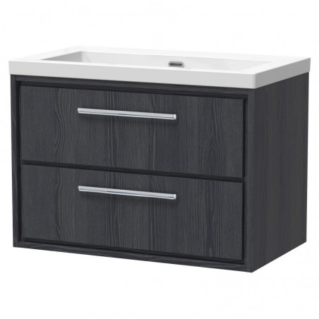 800mm Wall Hung 2-Drawer Vanity with Basin - 0 Tap Hole