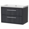 800mm Wall Hung 2-Drawer Vanity with Basin - 0 Tap Hole