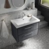 800mm Wall Hung 2-Drawer Vanity with Basin - 1 Tap Hole - Insitu