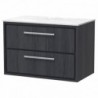 800mm Wall Hung 2-Drawer Vanity with Marble Worktop