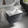 800mm Wall Hung 2-Drawer Vanity with Marble Worktop Basin - Insitu