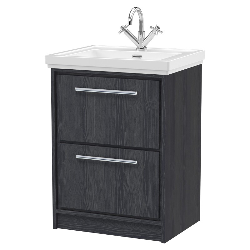 600mm Floor Standing 2-Drawer Vanity with Basin - 1 Tap Hole