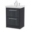 600mm Floor Standing 2-Drawer Vanity with Basin - 3 Tap Hole