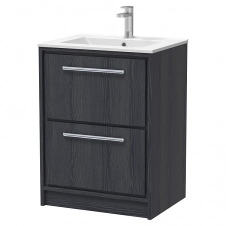 600mm Floor Standing 2-Drawer Vanity with Basin - 1 Tap Hole