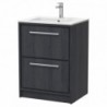 600mm Floor Standing 2-Drawer Vanity with Basin - 1 Tap Hole