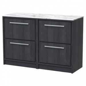 1200mm Floor Standing 4-Drawer Vanity with Marble Worktop