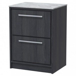 600mm Floor Standing 2-Drawer Vanity with Marble Worktop