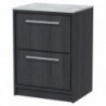 600mm Floor Standing 2-Drawer Vanity with Marble Worktop