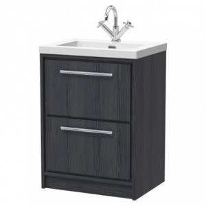 600mm Floor Standing 2-Drawer Vanity with Basin - 1 Tap Hole