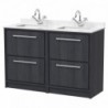 1200mm Floor Standing 4-Drawer Vanity with Marble Worktop Basin