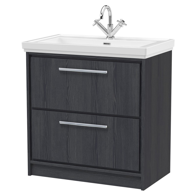 800mm Floor Standing 2-Drawer Vanity with Basin - 1 Tap Hole