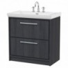 800mm Floor Standing 2-Drawer Vanity with Basin - 3 Tap Hole