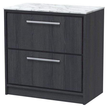 800mm Floor Standing 2-Drawer Vanity with Marble Worktop