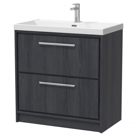 800mm Floor Standing 2-Drawer Vanity with Basin - 1 Tap Hole