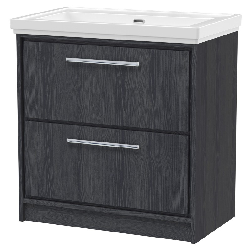 800mm Floor Standing 2-Drawer Vanity with Basin - 0 Tap Hole