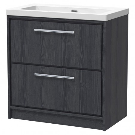 800mm Floor Standing 2-Drawer Vanity with Basin - 0 Tap Hole