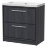 800mm Floor Standing 2-Drawer Vanity with Basin - 0 Tap Hole