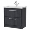 800mm Floor Standing 2-Drawer Vanity with Basin - 1 Tap Hole