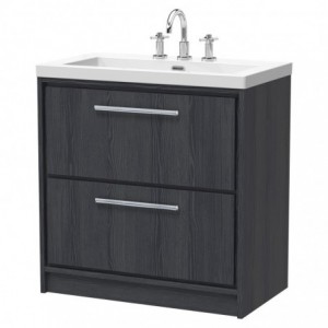 800mm Floor Standing 2-Drawer Vanity with Basin - 3 Tap Hole