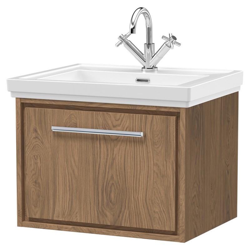 600mm Wall Hung Single Drawer Vanity with Basin - 1 Tap Hole