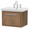 600mm Wall Hung Single Drawer Vanity with Basin - 3 Tap Hole