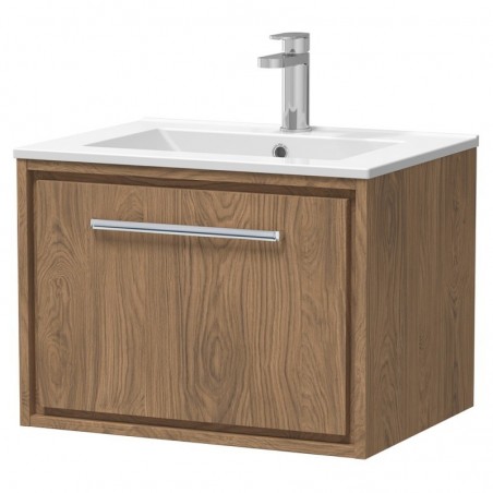 600mm Wall Hung Single Drawer Vanity with Basin - 1 Tap Hole