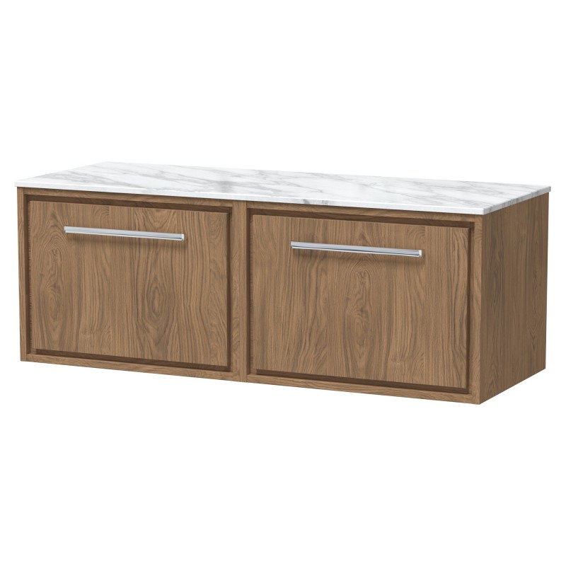 1200mm Wall Hung Single Drawer Vanity with Marble Worktop