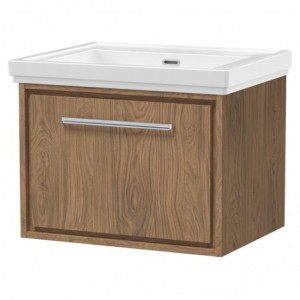 600mm Wall Hung Single Drawer Vanity with Basin - 0 Tap Hole