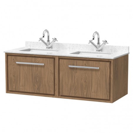 1200mm Wall Hung Single Drawer Vanity with Marble Worktop Basin