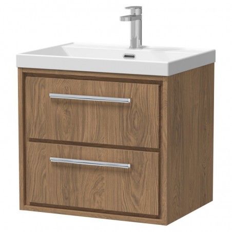 600mm Wall Hung 2-Drawer Vanity with Basin - 1 Tap Hole