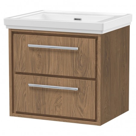 600mm Wall Hung 2-Drawer Vanity with Basin - 0 Tap Hole