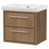 600mm Wall Hung 2-Drawer Vanity with Basin - 0 Tap Hole