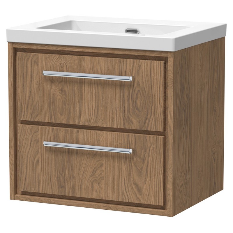 600mm Wall Hung 2-Drawer Vanity with Basin - 0 Tap Hole