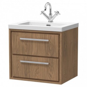 600mm Wall Hung 2-Drawer Vanity with Basin - 1 Tap Hole