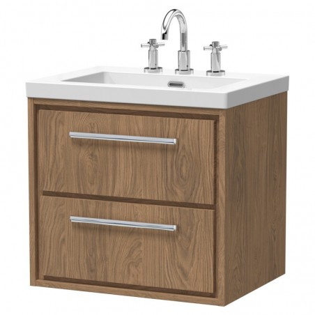 600mm Wall Hung 2-Drawer Vanity with Basin - 3 Tap Hole