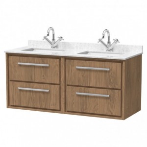 1200mm Wall Hung 4-Drawer Vanity with Marble Worktop Basin