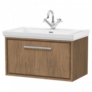 800mm Wall Hung Single Drawer Vanity with Basin - 1 Tap Hole