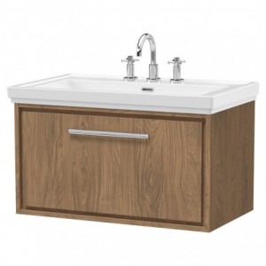 800mm Wall Hung Single Drawer Vanity with Basin - 3 Tap Hole