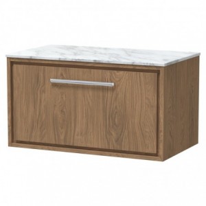 800mm Wall Hung Single Drawer Vanity with Marble Worktop