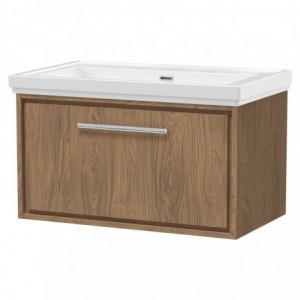 800mm Wall Hung Single Drawer Vanity with Basin - 0 Tap Hole