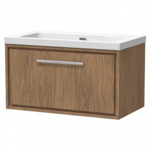 800mm Wall Hung Single Drawer Vanity with Basin - 0 Tap Hole