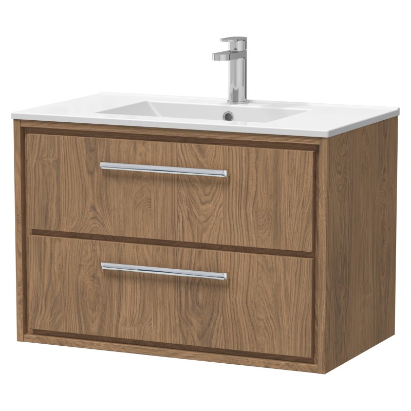 800mm Wall Hung 2-Drawer Vanity with Basin - 1 Tap Hole