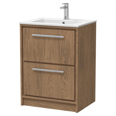 600mm Floor Standing 2-Drawer Vanity with Basin - 1 Tap Hole