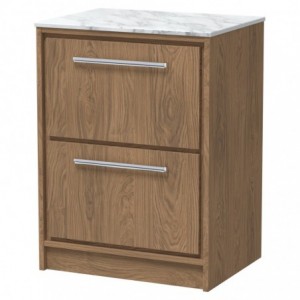 600mm Floor Standing 2-Drawer Vanity with Marble Worktop