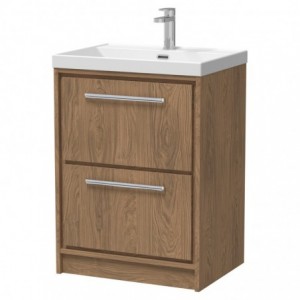 600mm Floor Standing 2-Drawer Vanity with Basin - 1 Tap Hole