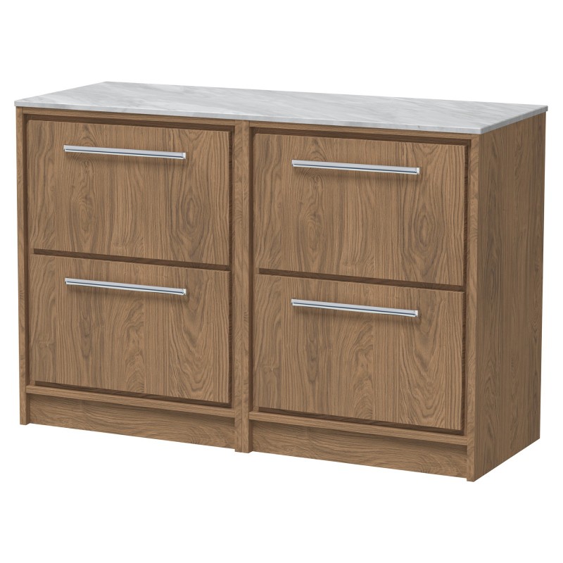 1200mm Floor Standing 4-Drawer Vanity with Marble Worktop